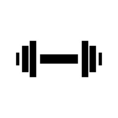 Dumbbell silhouette icon. Muscle training. Vector.