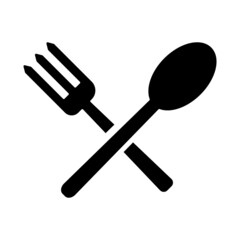 Knife and fork silhouette icon. Vector. Crossing knives and fork.