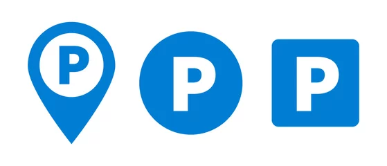 Fototapeten Parking sign set.Various shape parking sign. © illust_monster
