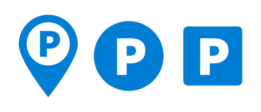 Parking sign set.Various shape parking sign.