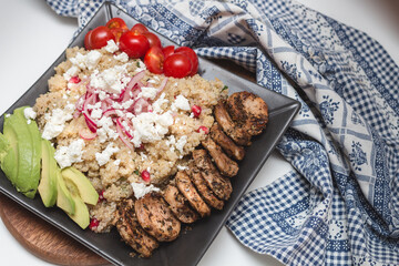 Grilled Meat with Quinoa and Vegatables