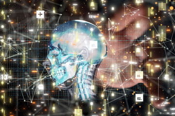 digital medical futuristic interface 3D rendering