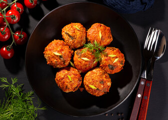 meat or chicken meatballs, cutlets