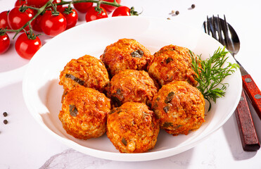 meat or chicken meatballs, cutlets