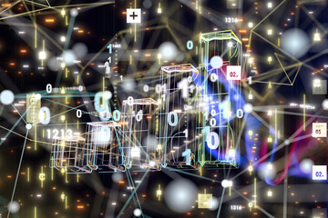 diagram Futuristic wave, Futuristic data stream