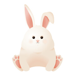 Cute sitting easter bunny rabbit character