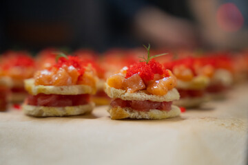 canape with salmon