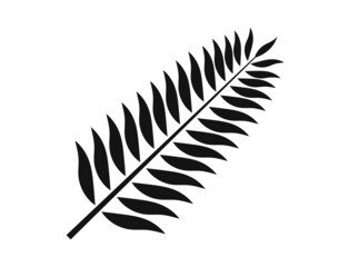 Fern or palm leaf black icon.