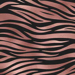 Rose Gold Metallic Animal Print Pattern on Dark Background Texture, Digital Paper