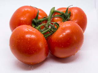 Bunch of tomatoes on the white background