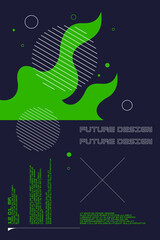 Composition with dynamic and geometric shapes. Abstract background for design.