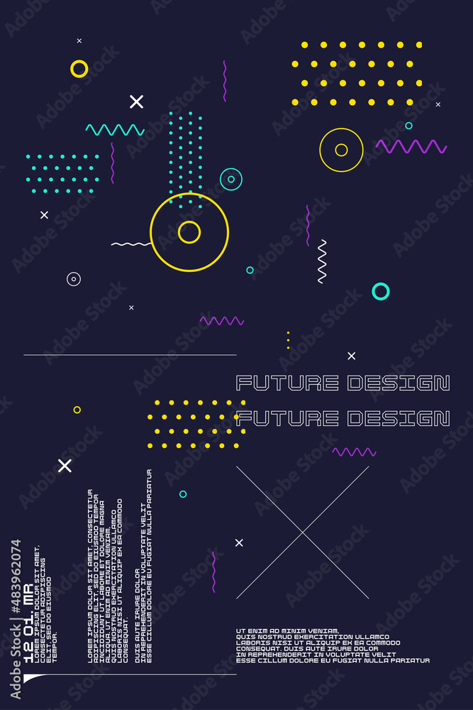 Poster graphic avant-garde in a new style. modern graphics for design. abstract geometric shapes.