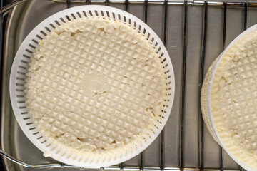 Handmade halloumi cheese. Natural homemade cheese.