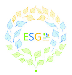 Fototapeta na wymiar ESG concept of environmental, social and governance; sustainable development. Vector illustration EPS 10
