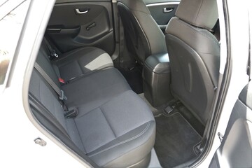 Back seats of car inside.