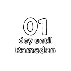 Fototapeta premium 01 Day to Ramadan (01 Hari Menuju Ramadhan) Pencil Sketch Illustration