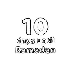 10 Days to Ramadan (10 Hari Menuju Ramadhan) Pencil Sketch Illustration