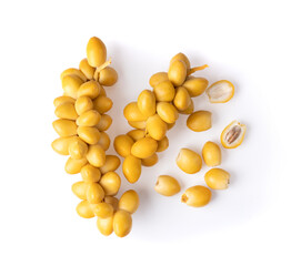  dates fruits top view on white