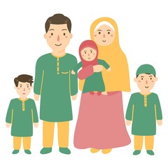 Happy muslim family with a cute baby