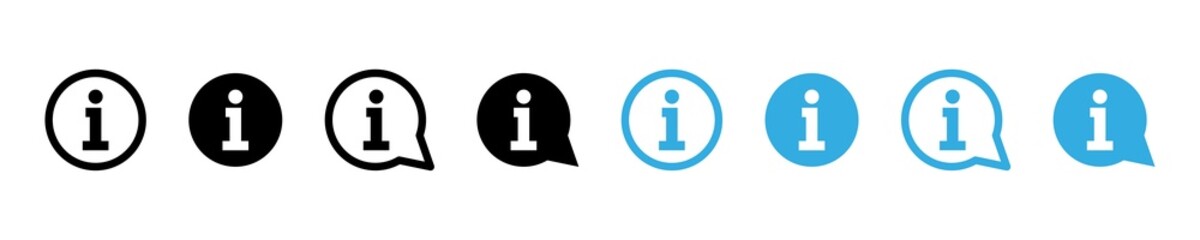 Information icon. Info logo isolated vector symbol. Circle info sign set. Helpdesk banner.