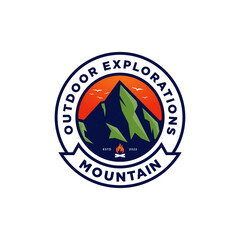 Mountain Logo Vector Design Illustration. Vector graphic for t shirt and other uses.