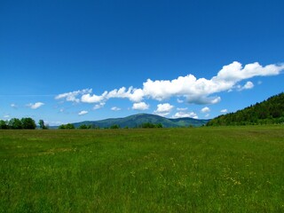 Obraz premium View of mountain Slivnica in Notranjska, Slovenia