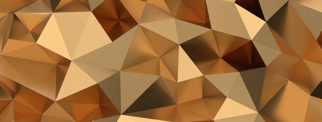 Abstract gold polygon background on texture.gold polygon geometric abstract background