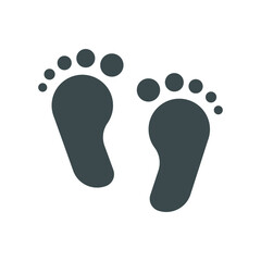 
Footprint icon. Bare feet. Print vector illustration flat design style