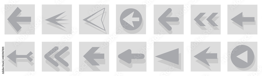 Poster arrow icon set isolated on background. arrows vector collection. different arrow icons in flat style