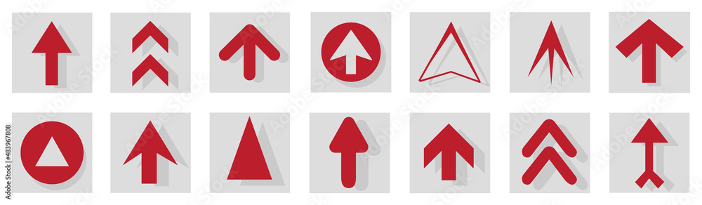 Poster arrow icon set isolated on background. arrows vector collection. different arrow icons in flat style