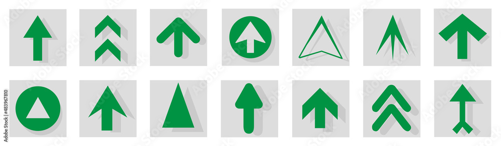 Poster arrow icon set isolated on background. arrows vector collection. different arrow icons in flat style
