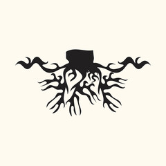 Vector Root of an Underground creative Tree. Tree Root Icon