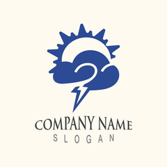 Cloud weather forecast logo template vector illustration design