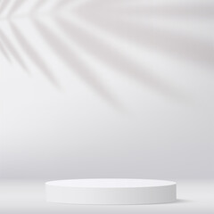 Fototapeta na wymiar Abstract background with white color podium for presentation. Vector