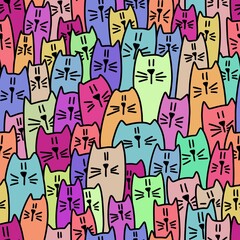 Cats. Texture with cats. Seamless pattern with cats. Cutie cats. Meow 😻 
