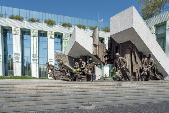 Warsaw Uprising Monument at Krasinski Square - Sculpted by Wincenty Kucma unveiled in 1989 - Warsaw, Poland