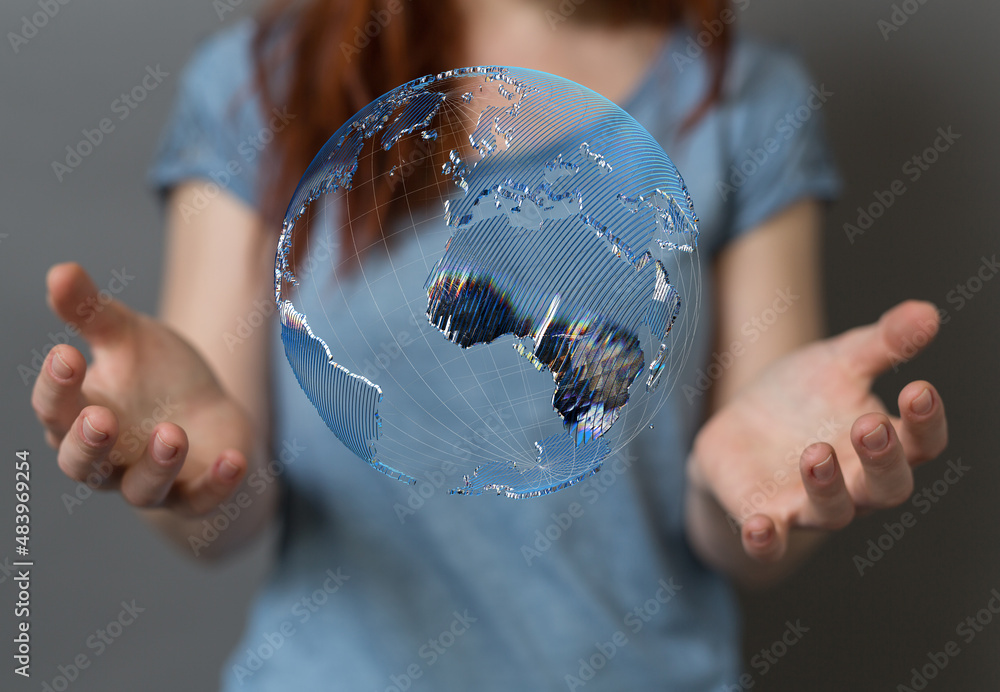 Poster Artificial intelligence and future technology background, internet connection, science and technology background