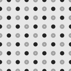 Vector seamless dotted geometric pattern - minimalistic design. Endless repeatable black and white background. Stylish monochrome print