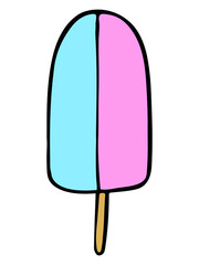 Vector hand drawn ice cream isolated on white backgrounds. Cute colorful dessert illustration. For print, web, design, decor, logo.