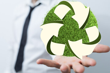 green recycling symbol for clean energy