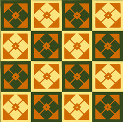 Abstract Retro Style Geometric Pattern. Vintage Design Tile for Textile, Print, Wrapping Paper