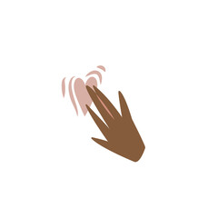 Fototapeta premium Vector illustration female hand with a heart isolated on white background. Love and friendship concept.