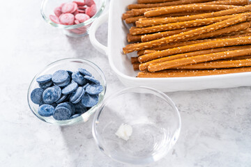 Chocolate-covered pretzel rods