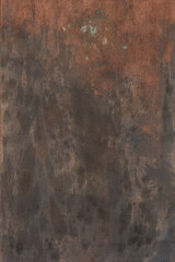 Background painted with brown, bronze paint with green patina