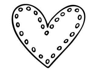 Simple hand drawn heart illustration isolated on a white background. Cute valentine's day heart doodle.