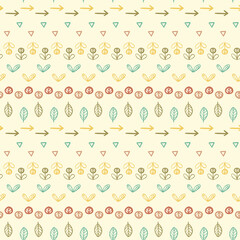Hand Drawn ethnic abstract seamless pattern, bohemian vector background.