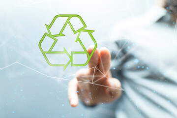 green world power in hand recycling