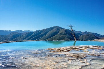 Hierve el Agua in the Central Valleys of Oaxaca. Mexico