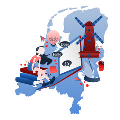 illustration of dutch language