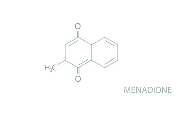 Fototapeta premium Menadione molecular skeletal chemical formula. 